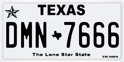 TX license plate DMN7666