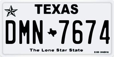 TX license plate DMN7674