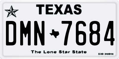 TX license plate DMN7684