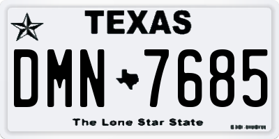 TX license plate DMN7685