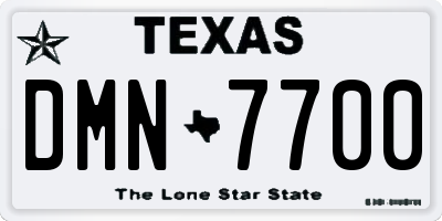 TX license plate DMN7700