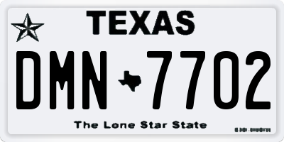 TX license plate DMN7702