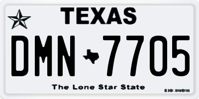 TX license plate DMN7705