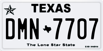 TX license plate DMN7707