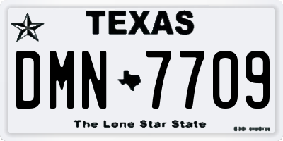 TX license plate DMN7709