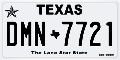TX license plate DMN7721