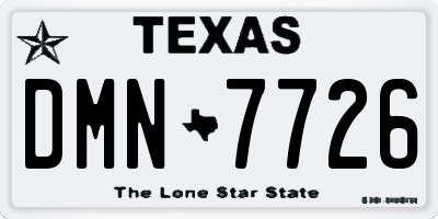 TX license plate DMN7726