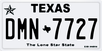 TX license plate DMN7727