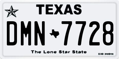 TX license plate DMN7728