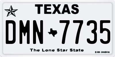 TX license plate DMN7735
