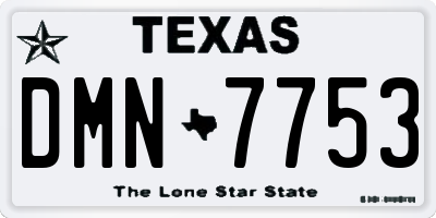 TX license plate DMN7753