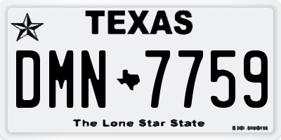 TX license plate DMN7759