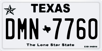 TX license plate DMN7760