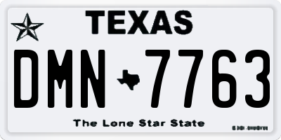 TX license plate DMN7763