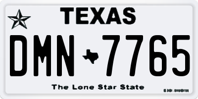 TX license plate DMN7765