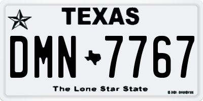 TX license plate DMN7767