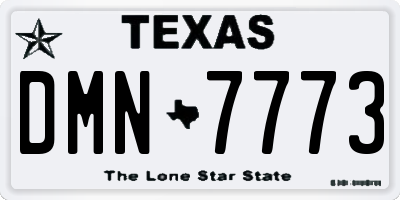 TX license plate DMN7773