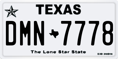 TX license plate DMN7778