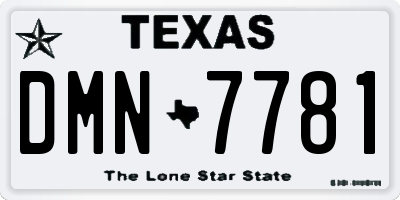 TX license plate DMN7781