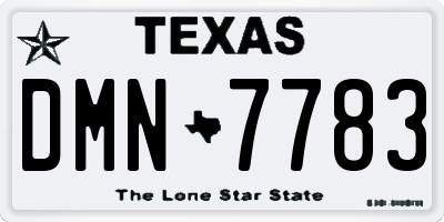 TX license plate DMN7783