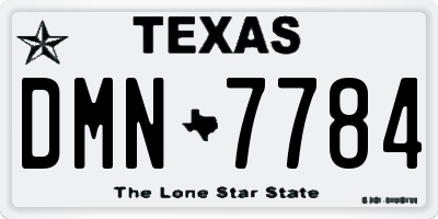 TX license plate DMN7784
