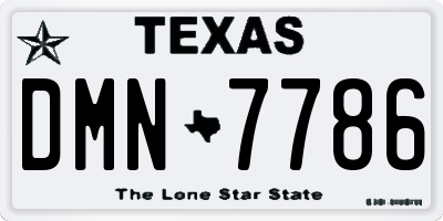 TX license plate DMN7786