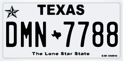 TX license plate DMN7788