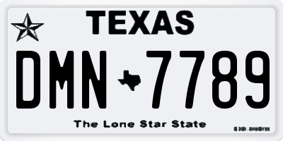 TX license plate DMN7789