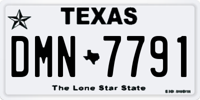 TX license plate DMN7791