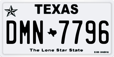 TX license plate DMN7796