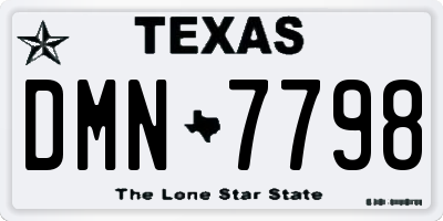 TX license plate DMN7798