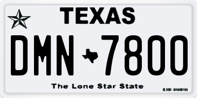 TX license plate DMN7800