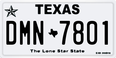 TX license plate DMN7801