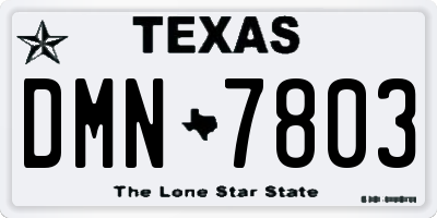 TX license plate DMN7803