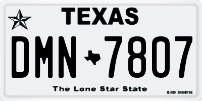 TX license plate DMN7807