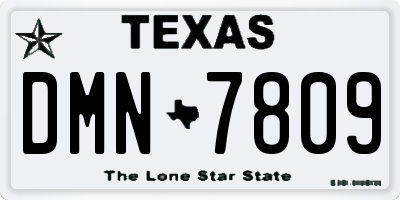 TX license plate DMN7809