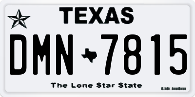 TX license plate DMN7815