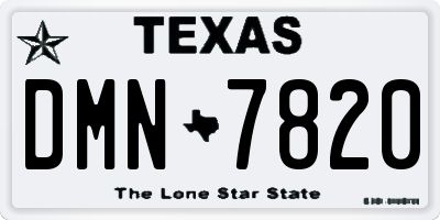 TX license plate DMN7820