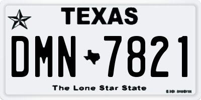 TX license plate DMN7821