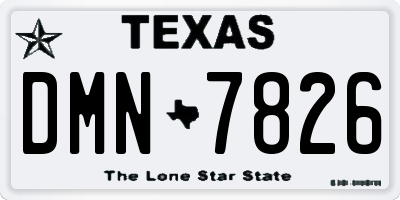 TX license plate DMN7826