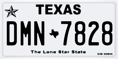 TX license plate DMN7828