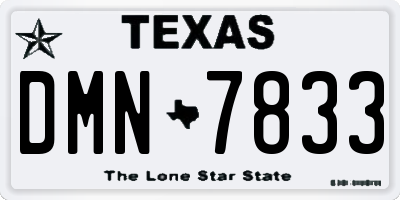 TX license plate DMN7833