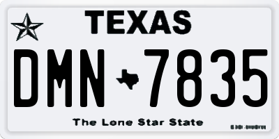 TX license plate DMN7835