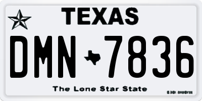 TX license plate DMN7836