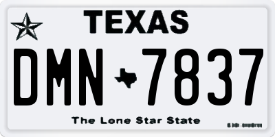 TX license plate DMN7837