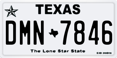 TX license plate DMN7846