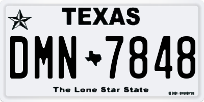 TX license plate DMN7848