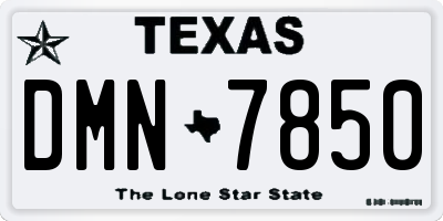 TX license plate DMN7850