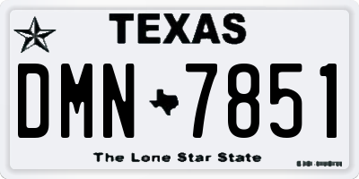 TX license plate DMN7851