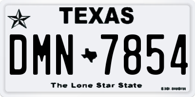 TX license plate DMN7854